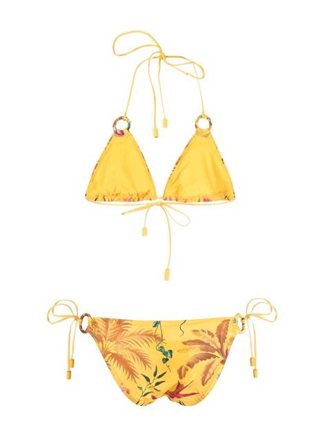Zimmermann Tropicana Mango Floral Print Bikini Top Farfetch