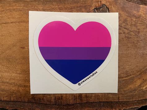 Bisexual Flag Heart Sticker Bisexual Pride Weatherproof Etsy