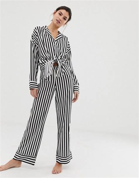Lindex Stripe Pyjama Pants In Black And White Asos Striped Pajama Pants Pajama Shirt Long