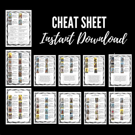 Tarot Cheat Sheet With Upright And Reversed Tarot Card Etsy