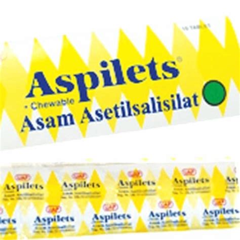 Jual Aspilets Chewable 80mg Aspilet Aspirin Strip Isi 10 Tablet