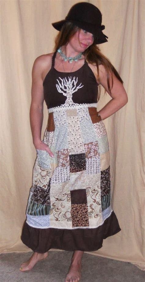 Patchwork Hippe Dressfall Tree Hippie Dresshippie Clothing By Phatcatpatch Patchwork Dress