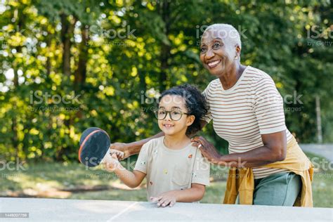 Activities For Seniors And Their Grandkids Stock Photo Download Image