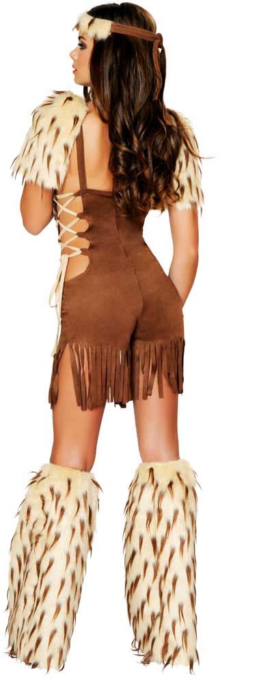 Sexy Native American Indian Tribal Warrior Romper Halloween Costume