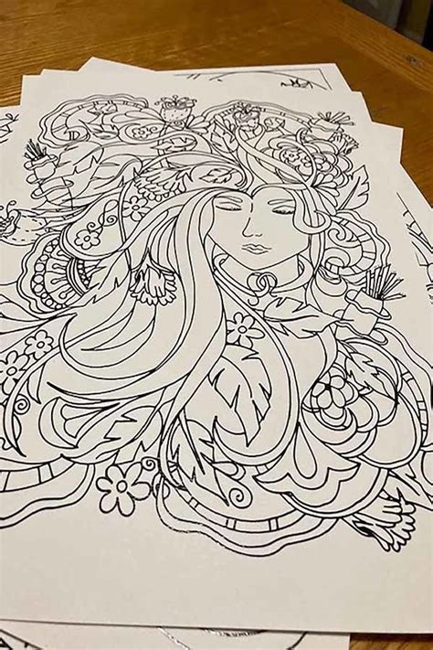 Mother Nature Coloring Book Pageposter 931900 Illustrations