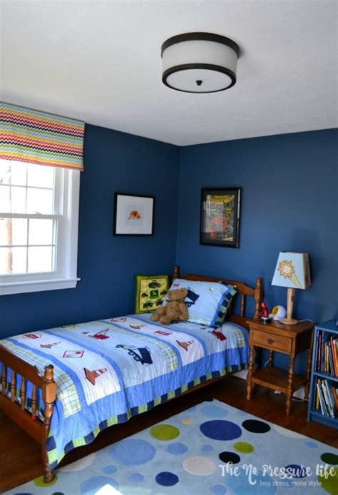 The room is designed with the combination of lime green and shades of blue 5. Garrison Colonial Makeover: How We Transformed Our 1960's ...