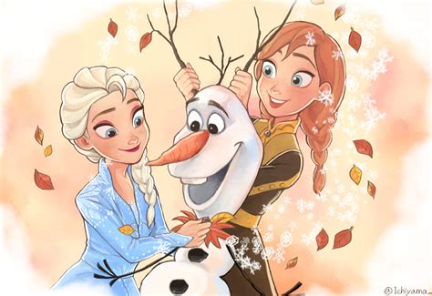 Elsa Anna And Olaf Frozen Fan Art Fanpop