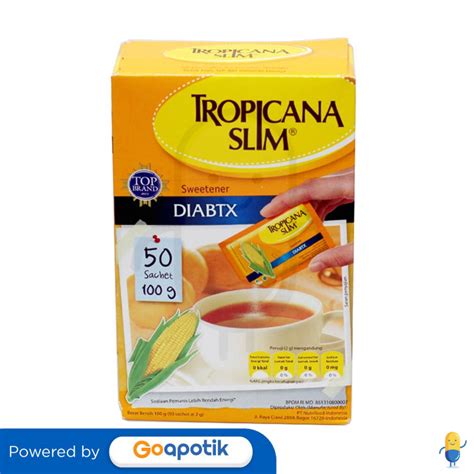 Tropicana Slim Diabetes Box 50 Sachet Kegunaan Efek Samping Dosis