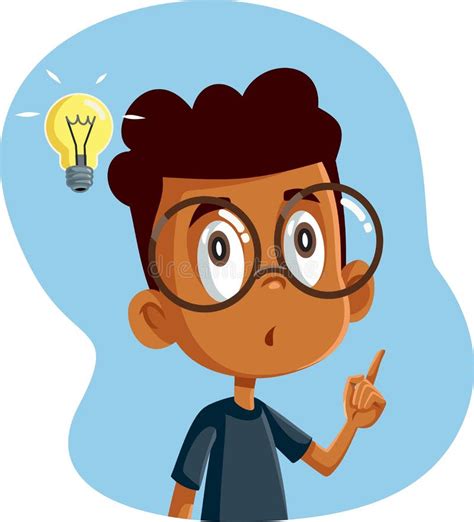 African Male Student Having A Clever Idea Stock Vector Illustration