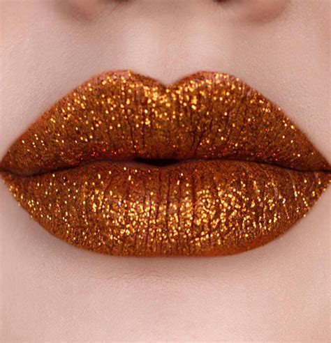 Perfect Lip Makeup Ideas Rose Gold Glitter Lips