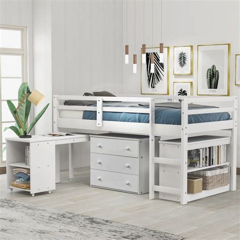 Even kids with rooms to themselves may be interested in bunk beds so their friends can spend. Isabelle & Max™ Crittendon Twin Low Loft Bed with Desk | Wayfair