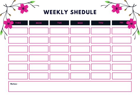 Teacher Schedule Template