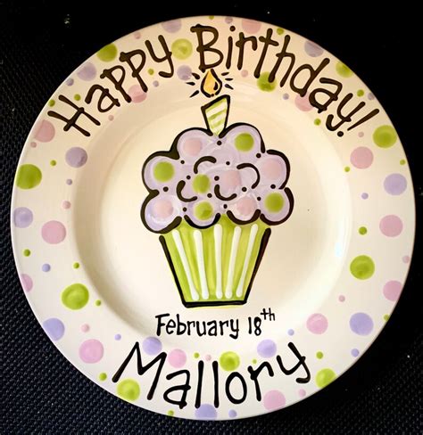 Personalized Birthday Plate Hand Painted Birthday Plate Etsy