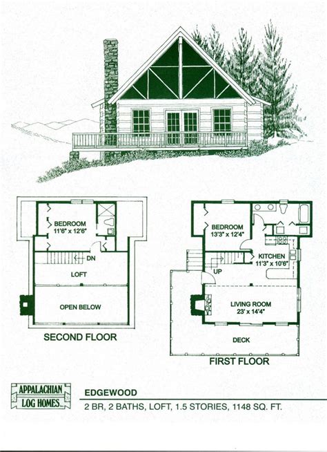 Amazing Log Cabin Floor Plans With 2 Bedrooms And Loft