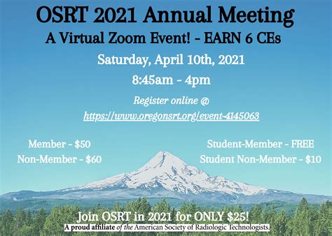 Annual Meeting 2021 The Oregon Society Of Radiologic Technologists