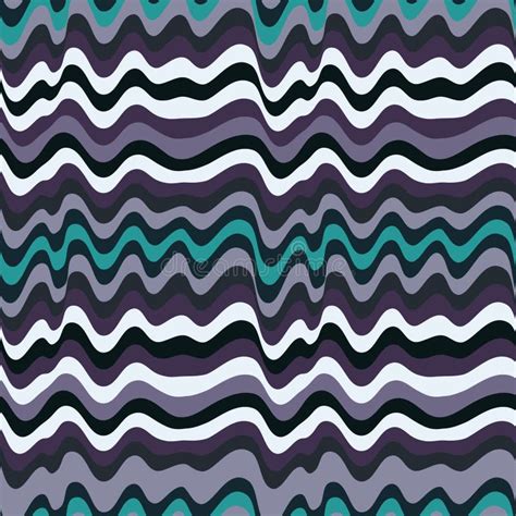 Colored Wavy Stripes Pattern Horizontal Curvy Lines Illustration