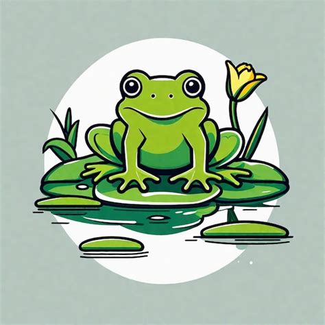 Premium Ai Image Playful Frog On Lily Pad
