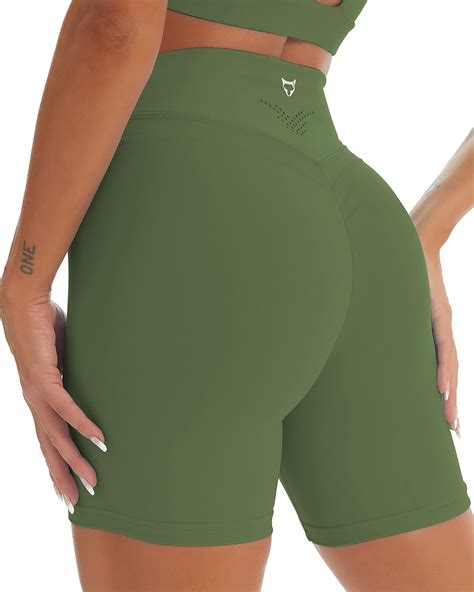 Tomtiger Yoga Shorts For Women Tummy Control High Waist Biker Shorts Exercise Workout Butt