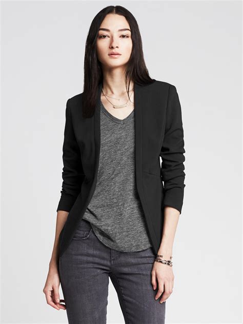 banana republic cutaway soft blazer in br black black lyst