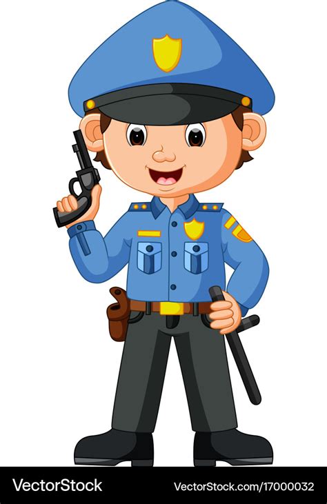 Cute Policeman Cartoon Royalty Free Vector Image