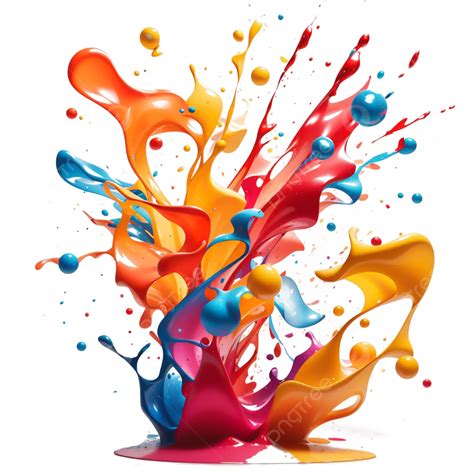 Colorful Watercolor Splash Isolated On Transparent Background Color