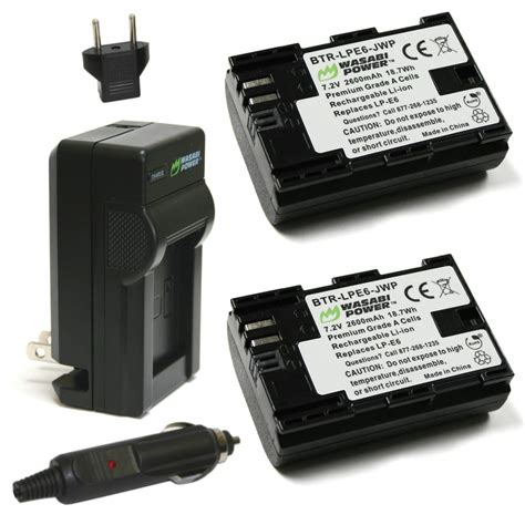 Wasabi Power Lp E6 Lp E6n Battery 2 Pack And Charger For Canon Eos