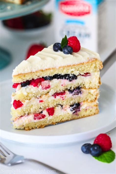 This Chantilly Berry Cake Recipe Loaded With Different Berries Sweet Mascarpone Cream Cheese