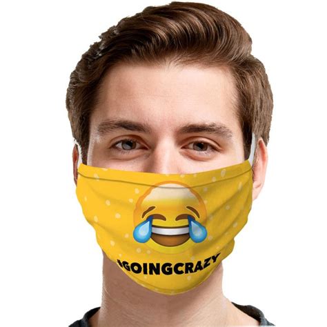 Custom Going Crazy Emoji Face Mask Personal Face Covering