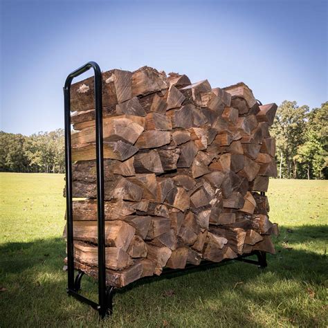 Titan Outdoors 4 ft Firewood Wood Log Rack Lumber Storage Holder ...