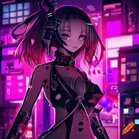 Cyberpunk Anime Girl Illustration On Craiyon