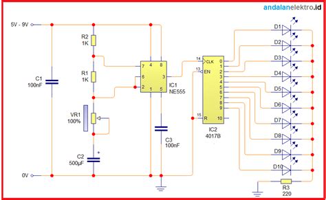 Skema Rangkaian Lampu Running Led Animasi Sederhana Foxify