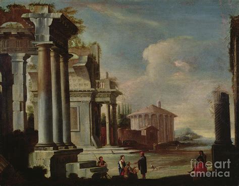 Principal Monuments Of Ancient Rome Temple Of Vesta Painting By