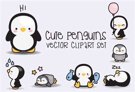 My name is jacqueline, and i started chibird in 2010 to share my comics and characters with the world. Premium Vector Clipart Kawaii Penguins Cute Penguins