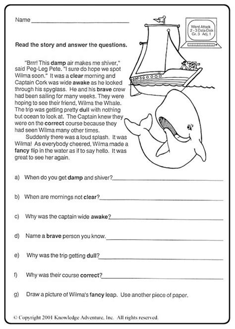 English Worksheets For Grade 5