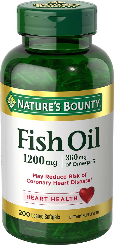 Natures Bounty Fish Oil 1200 Mg Odorless 200 Coated Soft