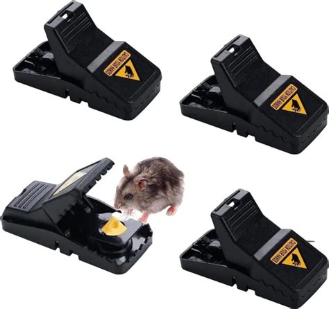 Set Of 4 Mouse Mice Traps Mousetrap Plastic Catcher Killer Reusable