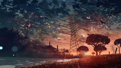 Anime Scenery Sunset 4k Anime Landscape Wallpaper 4k 3840x2160