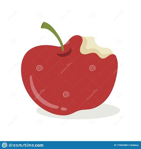 Bitten Apple Isolated Stock Vector Illustration Of Bite 173922085