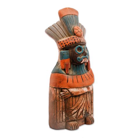 Kiva Store Rustic Ceramic Sculpture Of Tlaloc From Mexico Mighty Tlaloc