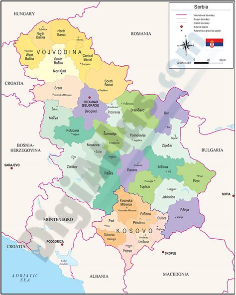 Serbien Politische Karte