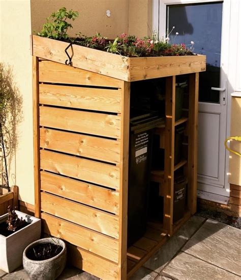 Wheelie Bin And Recycling Store With Green Roof Planter Etsy Green Roof
