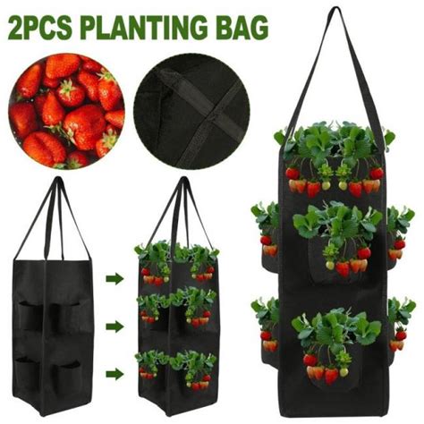 Strawberry Planting Growing Bag 10 Gallons Multi Mouth Container Bags
