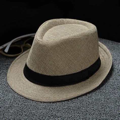 Mens Women Straw Fedora Hat Wide Brim Panama Hat Summer Dress Hat