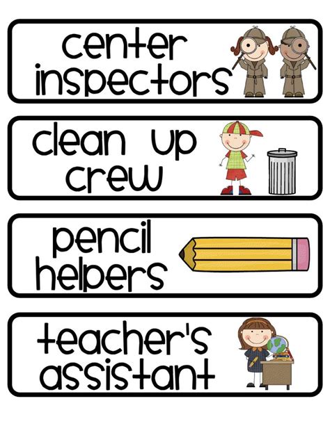 14 Best Preschool Job Chart Images On Pinterest Classroom