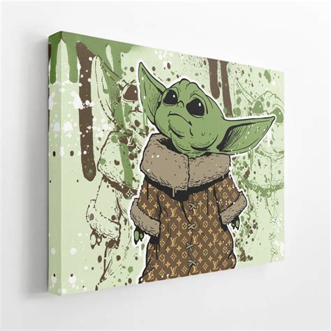 Baby Yoda Canvas Print Art Luxury Wall Decoration Star Etsy