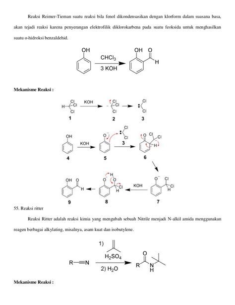 Reaksi Reaksi Sintesis Senyawa Organik