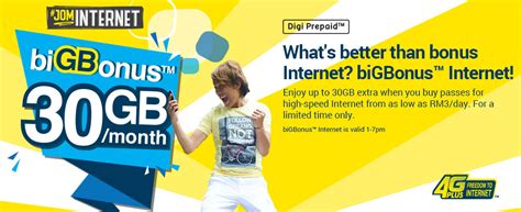 How to reactivate it back? Digi Prepaid Internet Add On Big Bonus FREE 1GB 1PM - 7PM ...