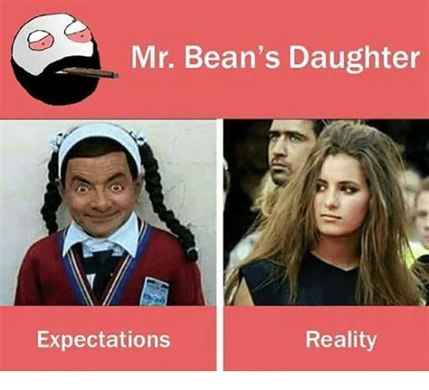 Bean wins a trip to cannes where he unwittingly separates a young boy from his father and must help the two come back together. Mr Bean's Daughter Expectations Reality | Meme on SIZZLE