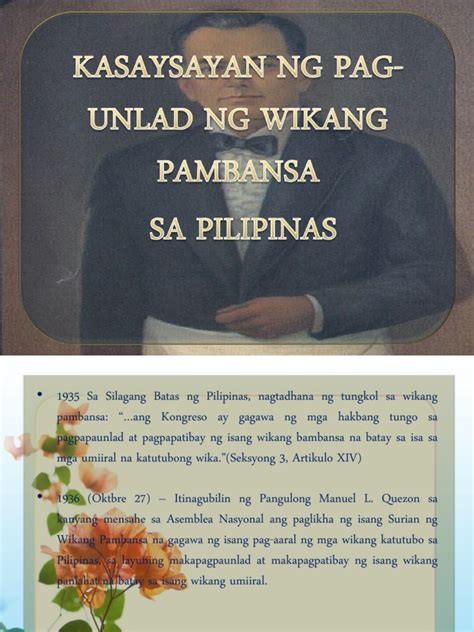 Kasaysayan NG PagUnlad NG Wikang Pambansa