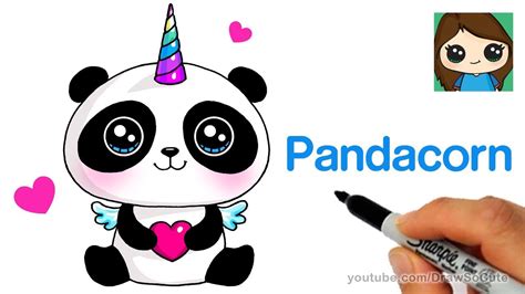 How To Draw A Pandacorn Cute And Easy Youtube